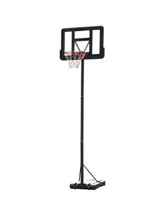 HOMCOM Portable Freestanding Basketball Hoop Stand Transparent Backboard 231-305cm Adjustable Basketball Hoop with Two Moving Wh