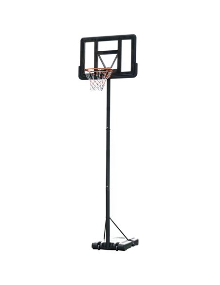 HOMCOM Portable Freestanding Basketball Hoop Stand Transparent Backboard 231-305cm Adjustable Basketball Hoop with Two Moving Wh - pic 95132 | FastDaddyshop