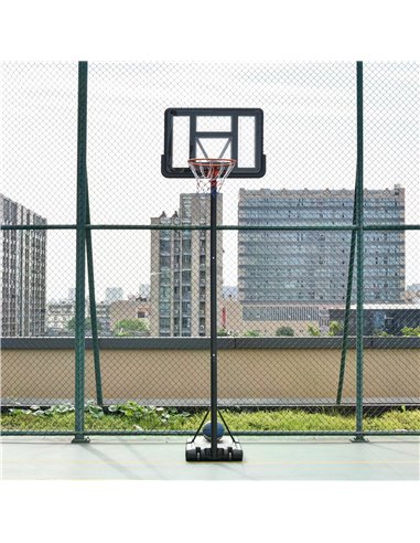 HOMCOM Portable Freestanding Basketball Hoop Stand Transparent Backboard 231-305cm Adjustable Basketball Hoop with Two Moving Wh