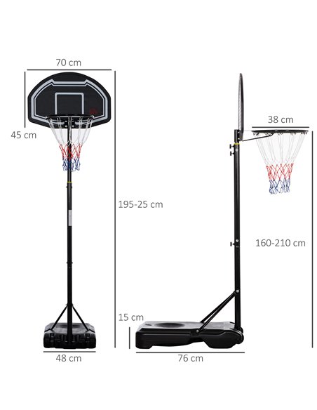 HOMCOM Adjustable Basketball Hoop and Stand, with Wheels and Weight Base A61-028RD - pic 95143 | FastDaddyshop
