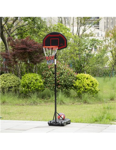 HOMCOM Adjustable Basketball Hoop Stand, with Wheels and Stable Base A61-027BK