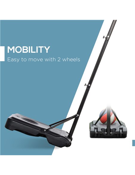 HOMCOM Adjustable Basketball Hoop Stand, with Wheels and Stable Base A61-027BK - pic 95155 | FastDaddyshop