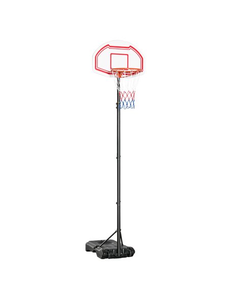 HOMCOM Outdoor Basketball Hoop Stand Portable Sturdy Rim Adjustable Height from 258-314 cm w/ Wheels, Stable Base A61-027RD - pic 95159 | FastDaddyshop
