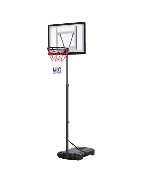 HOMCOM Height Adjustable Basketball Hoop and Stand, Free Standing Basketball Hoop System with Fillable Base and Wheels, for Teen - pic 95177 | FastDaddyshop