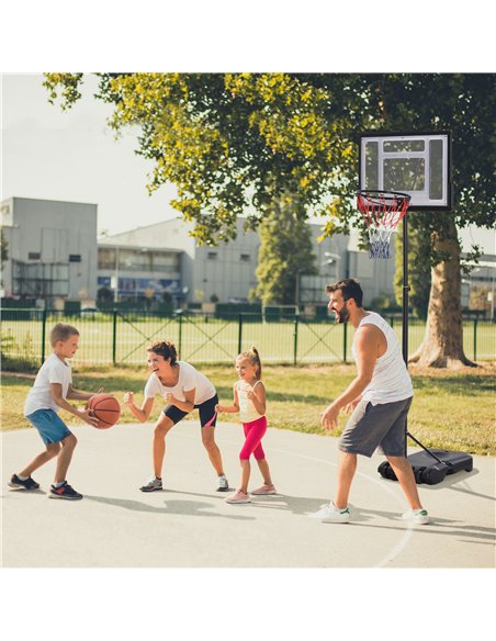 HOMCOM Height Adjustable Basketball Hoop and Stand, Free Standing Basketball Hoop System with Fillable Base and Wheels, for Teen - pic 95178 | FastDaddyshop
