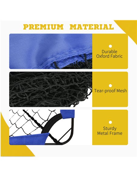 HOMCOM Set of 2 Football Goal Net 6 x 3 ft Foldable Outdoor Sport Training Teens Adults Soccer with Carrying Bag Blue A62-015V00 - pic 95192 | FastDaddyshop