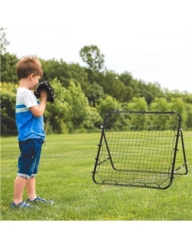 HOMCOM Rebounder Net Practise Kickback Goal for Teens Adults Softball Training Black A62-012BK