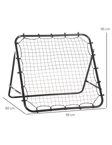HOMCOM Rebounder Net Practise Kickback Goal for Teens Adults Softball Training Black A62-012BK