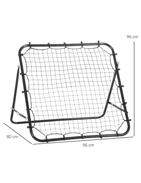 HOMCOM Rebounder Net Practise Kickback Goal for Teens Adults Softball Training Black A62-012BK - pic 95197 | FastDaddyshop