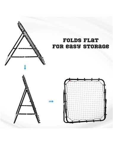 HOMCOM Rebounder Net Practise Kickback Goal for Teens Adults Softball Training Black A62-012BK