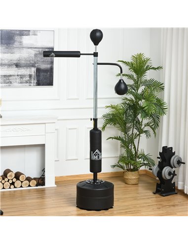 HOMCOM 3-in-1 Boxing Punching Bag Stand with 2 Speedballs, 360° Relax Bar, & PU-Wrapped Bag & Adjustable Height A91-120