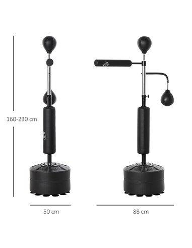 HOMCOM 3-in-1 Boxing Punching Bag Stand with 2 Speedballs, 360° Relax Bar, & PU-Wrapped Bag & Adjustable Height A91-120