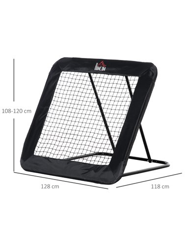 HOMCOM Football Rebounder Net, Adjustable Pitch Back Training Goal, Quick Fold for Easy Storage, Black A62-032