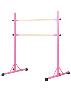 HOMCOM Portable Ballet Barre, Adjustable Height, Non-slip Base for Home Studio Dance Training, Stretching, Silver A51-001V00MX