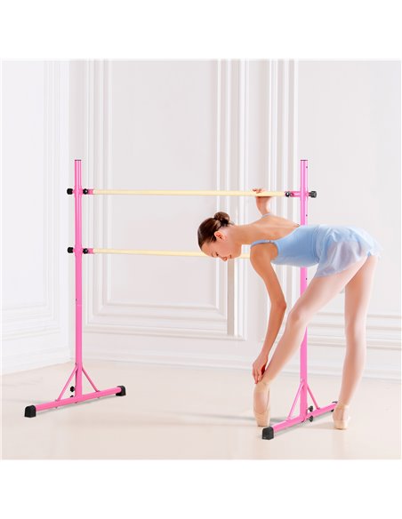 HOMCOM Portable Ballet Barre, Adjustable Height, Non-slip Base for Home Studio Dance Training, Stretching, Silver A51-001V00MX - pic 95232 | FastDaddyshop