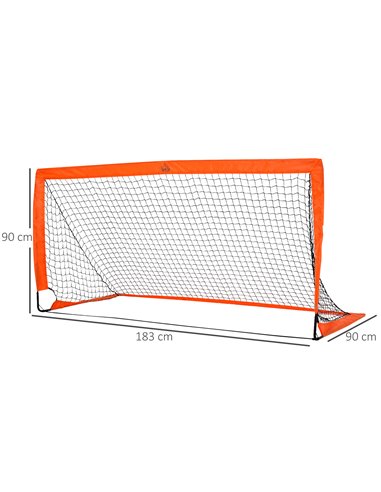 HOMCOM Outdoor Folding Football Goal, Tetoron Mesh, Orange, Ideal for Garden and Park Play A62-015OG