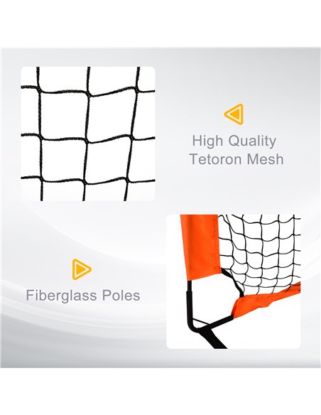 HOMCOM Outdoor Folding Football Goal, Tetoron Mesh, Orange, Ideal for Garden and Park Play A62-015OG - pic 95243 | FastDaddyshop