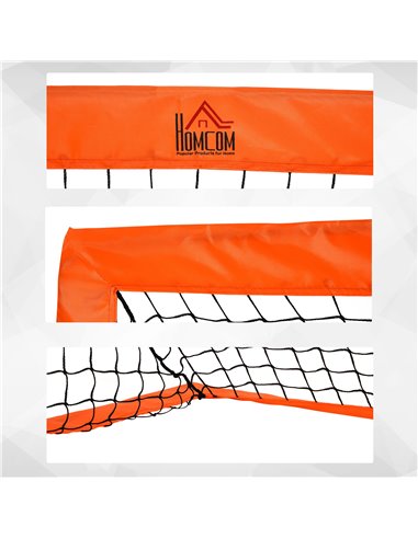 HOMCOM Outdoor Folding Football Goal, Tetoron Mesh, Orange, Ideal for Garden and Park Play A62-015OG