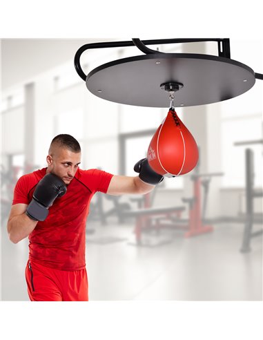 HOMCOM Boxing Speed Ball Set: Pear Bag with Platform, Wall Mount, Pump & Accessories, 60 x 73 x 80 cm A91-098