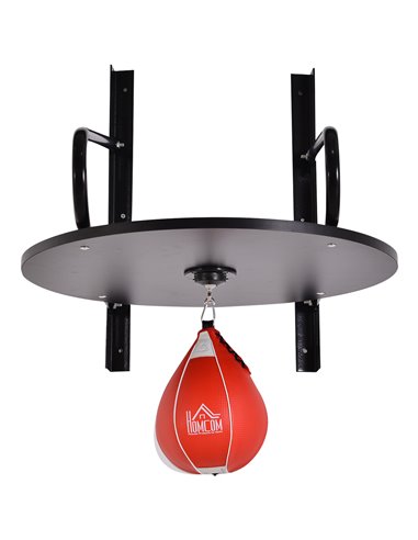 HOMCOM Boxing Speed Ball Set: Pear Bag with Platform, Wall Mount, Pump & Accessories, 60 x 73 x 80 cm A91-098