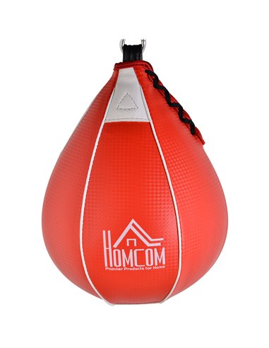 HOMCOM Boxing Speed Ball Set: Pear Bag with Platform, Wall Mount, Pump & Accessories, 60 x 73 x 80 cm A91-098