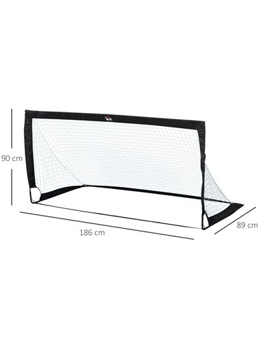 HOMCOM Steel Frame Weather Resistant Football Goal Sports Black A62-015BK
