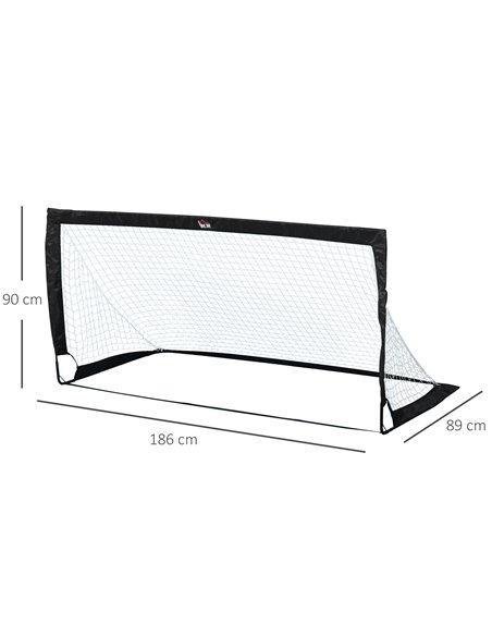 HOMCOM Steel Frame Weather Resistant Football Goal Sports Black A62-015BK - pic 95260 | FastDaddyshop