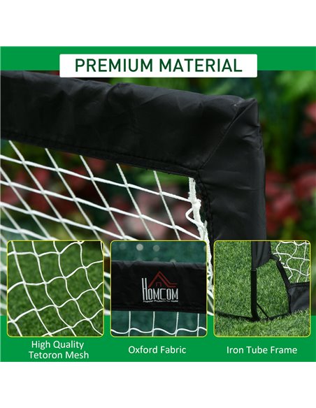 HOMCOM Steel Frame Weather Resistant Football Goal Sports Black A62-015BK - pic 95264 | FastDaddyshop