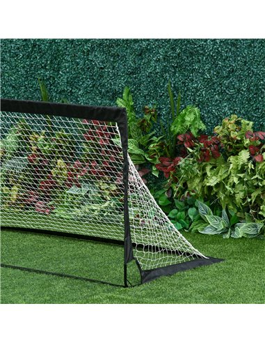 HOMCOM Steel Frame Weather Resistant Football Goal Sports Black A62-015BK