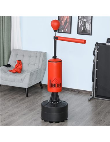 HOMCOM Freestanding Boxing Punch Bag Stand with Rotating Flexible Arm, Speed Ball, Waterable Base by HOMCOM A91-100