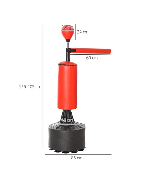 HOMCOM Freestanding Boxing Punch Bag Stand with Rotating Flexible Arm, Speed Ball, Waterable Base by HOMCOM A91-100 - pic 95269 | FastDaddyshop