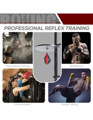HOMCOM Speedball Platform with Punch Bag, Swivel Bracket for MMA Training & Workout, Includes Ball A90-022