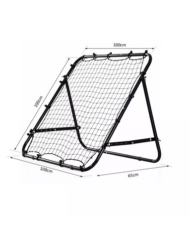 HOMCOM Adults Football Training Aid Multi-Sports Practice W/PE Mesh Metal Tube, 108W x 100D x 65Hcm-Black A62-011