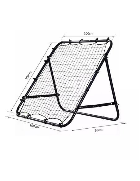 HOMCOM Adults Football Training Aid Multi-Sports Practice W/PE Mesh Metal Tube, 108W x 100D x 65Hcm-Black A62-011 - pic 95314 | FastDaddyshop
