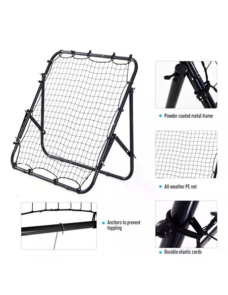 HOMCOM Adults Football Training Aid Multi-Sports Practice W/PE Mesh Metal Tube, 108W x 100D x 65Hcm-Black A62-011 - pic 95316 | FastDaddyshop