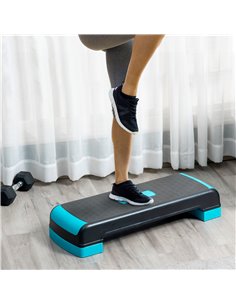 HOMCOM Aerobic Step, 10cm, 15cm & 20cm Height Adjustable Exercise Stepper, Nonslip Step Board Great for Home & Office A90-298BK 2