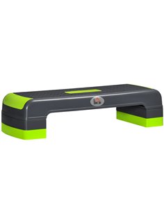 HOMCOM Aerobic Step with 3-Level Adjustable Heights for Home, Office Exercise, Grey and Green A90-298GN