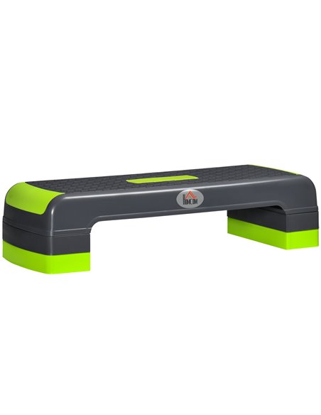 HOMCOM Aerobic Step with 3-Level Adjustable Heights for Home, Office Exercise, Grey and Green A90-298GN - pic 95348 | FastDaddyshop