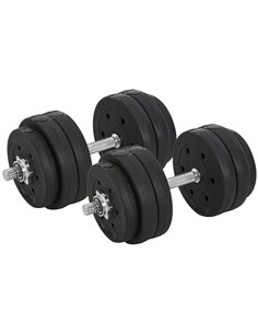 Dumbbells Set Hand Weight 30KG Adjustable Barbell Weight Lifting Equipment by HOMCOM A91-139