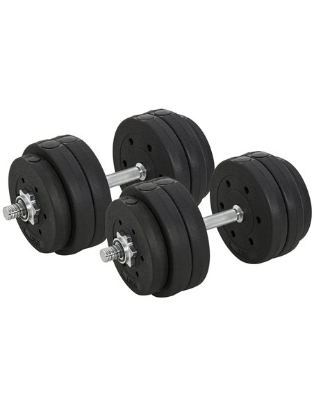 Dumbbells Set Hand Weight 30KG Adjustable Barbell Weight Lifting Equipment by HOMCOM A91-139 - pic 95375 | FastDaddyshop