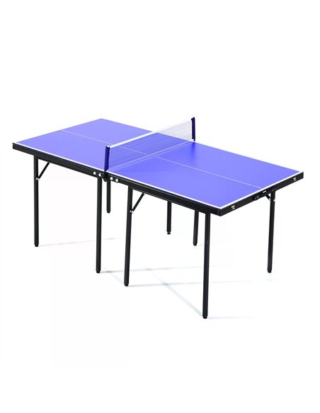 HOMCOM Folding Mini Compact Table Tennis Top Ping Pong Table Set Professional Net Games Sports Training Play Blue A90-082 - pic 95385 | FastDaddyshop