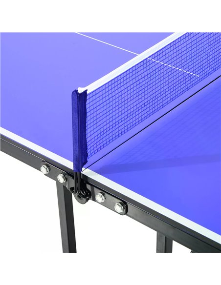 HOMCOM Folding Mini Compact Table Tennis Top Ping Pong Table Set Professional Net Games Sports Training Play Blue A90-082 - pic 95389 | FastDaddyshop