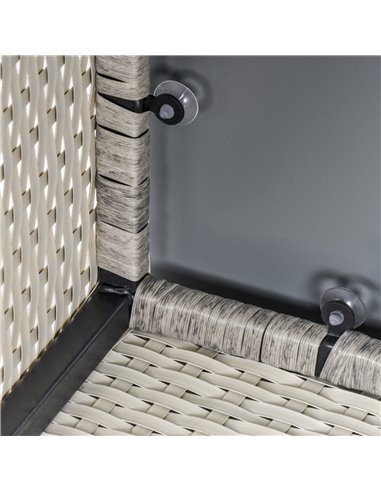 Outsunny Rattan Wicker Patio Coffee Table Ready to Use Outdoor Furniture Suitable for Garden Backyard Grey