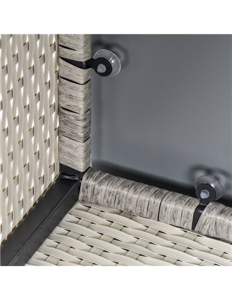 Outsunny Rattan Wicker Patio Coffee Table Ready to Use Outdoor Furniture Suitable for Garden Backyard Grey - pic 9539 | FastDaddyshop