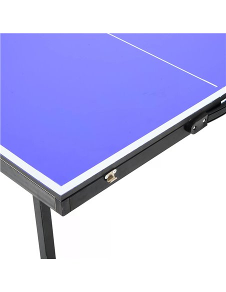 HOMCOM Folding Mini Compact Table Tennis Top Ping Pong Table Set Professional Net Games Sports Training Play Blue A90-082 - pic 95390 | FastDaddyshop