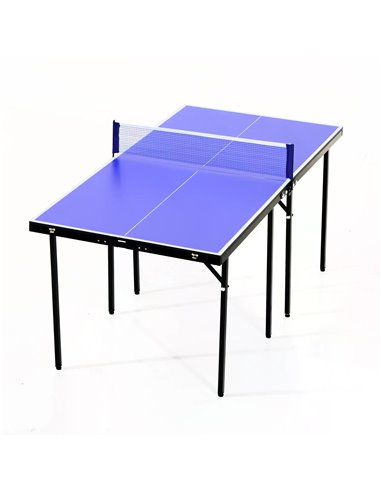 HOMCOM Folding Mini Compact Table Tennis Top Ping Pong Table Set Professional Net Games Sports Training Play Blue A90-082