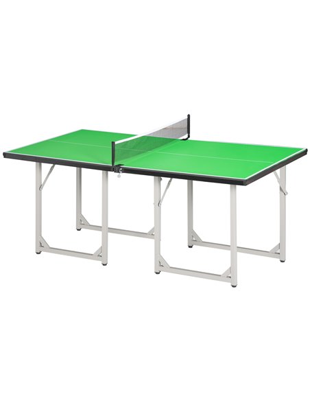 HOMCOM 182cm Mini Tennis Table Folding Ping Pong Table with Net Multi-Use Table for Indoor Outdoor Game, Green A90-130GN - pic 95429 | FastDaddyshop