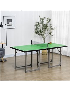 HOMCOM 182cm Mini Tennis Table Folding Ping Pong Table with Net Multi-Use Table for Indoor Outdoor Game, Green A90-130GN 2