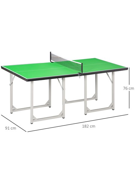 HOMCOM 182cm Mini Tennis Table Folding Ping Pong Table with Net Multi-Use Table for Indoor Outdoor Game, Green A90-130GN - pic 95431 | FastDaddyshop