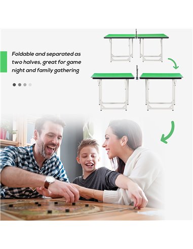 HOMCOM 182cm Mini Tennis Table Folding Ping Pong Table with Net Multi-Use Table for Indoor Outdoor Game, Green A90-130GN